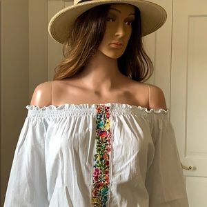 Spring Blouse With Multicolor Silk Embroid…